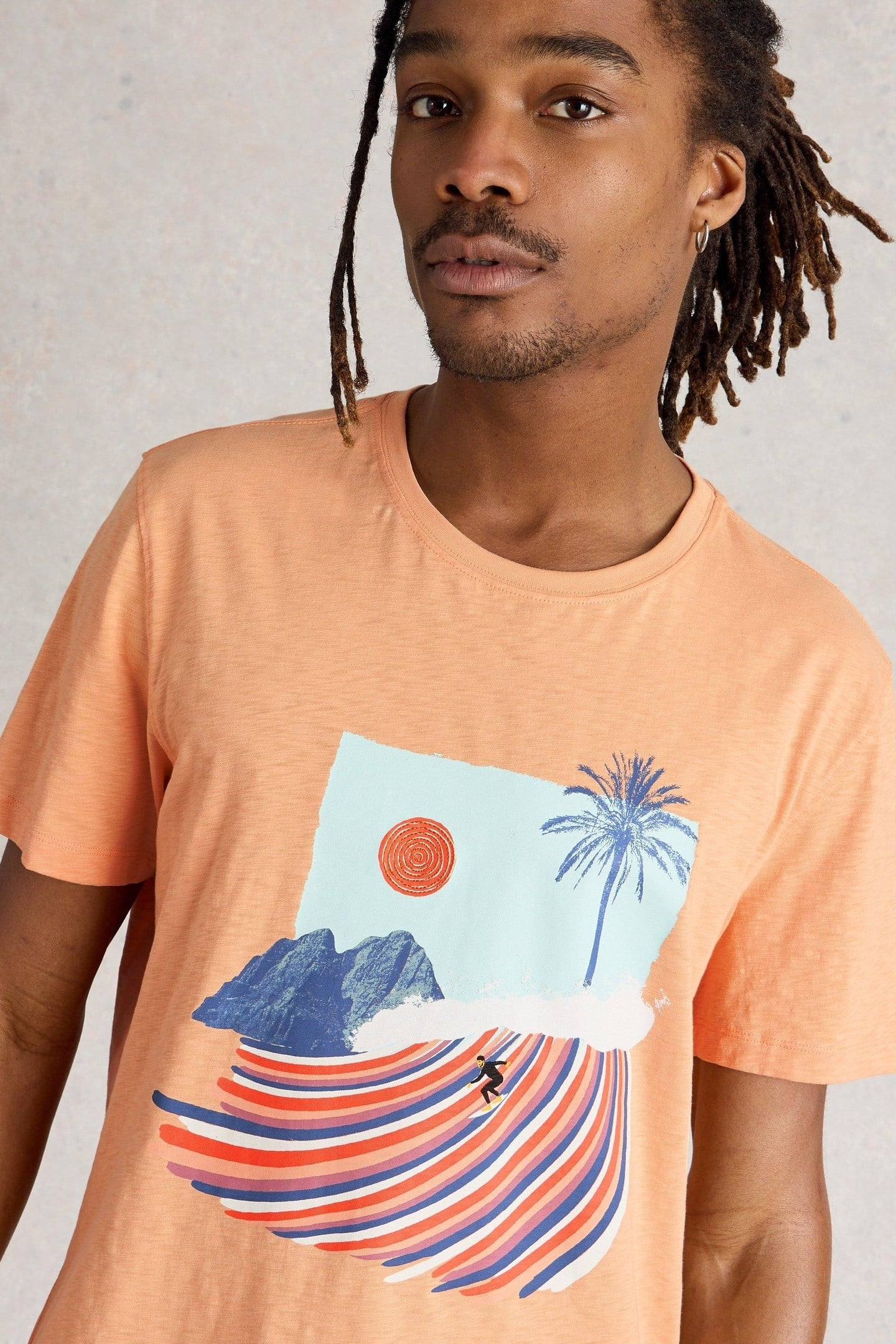 ABERSOCH SURFS UP GRAPHIC TEE PINK PRINT 2