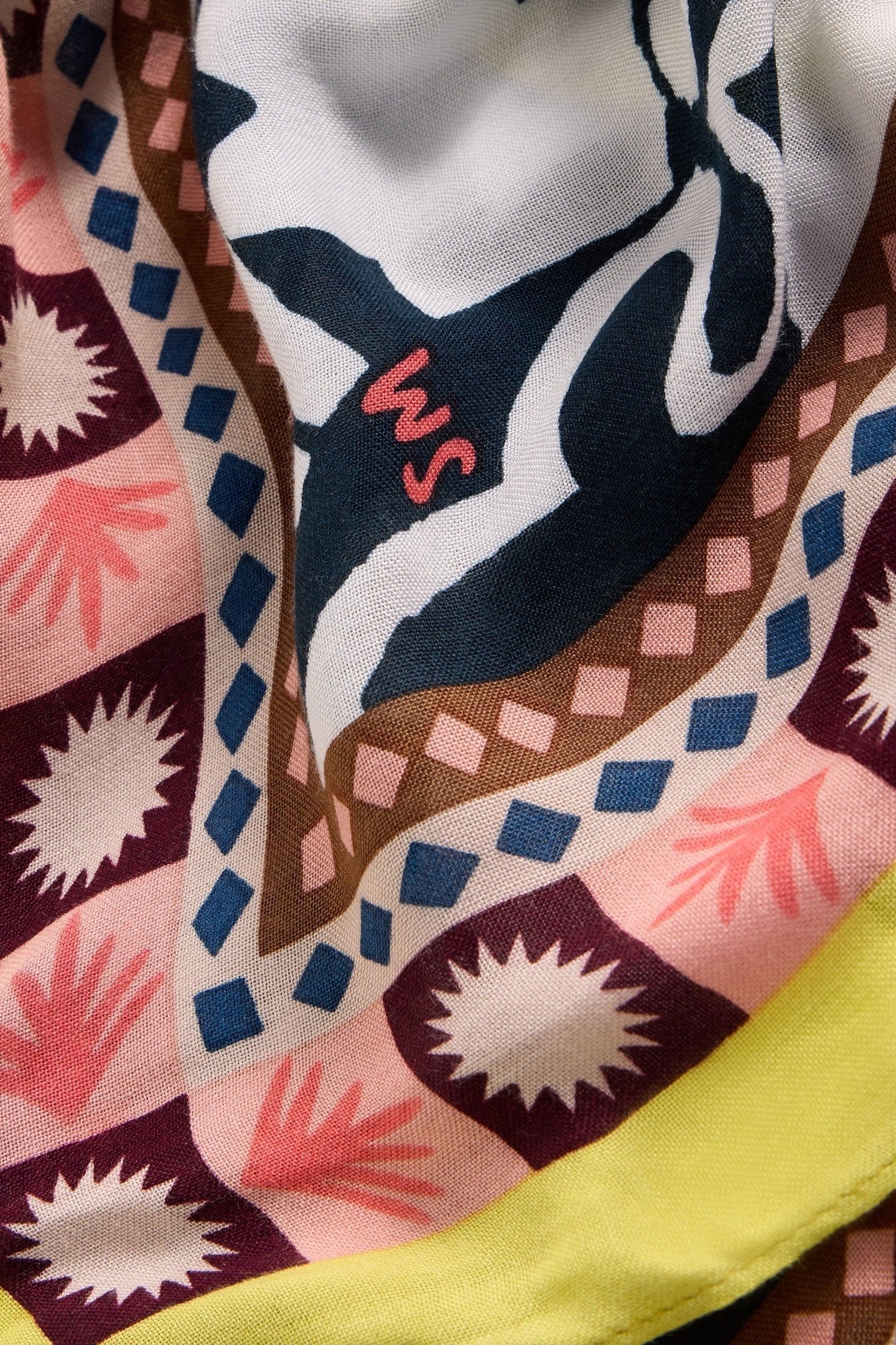 CALYPSO PRINTED SCARF NAVY MULTI 3