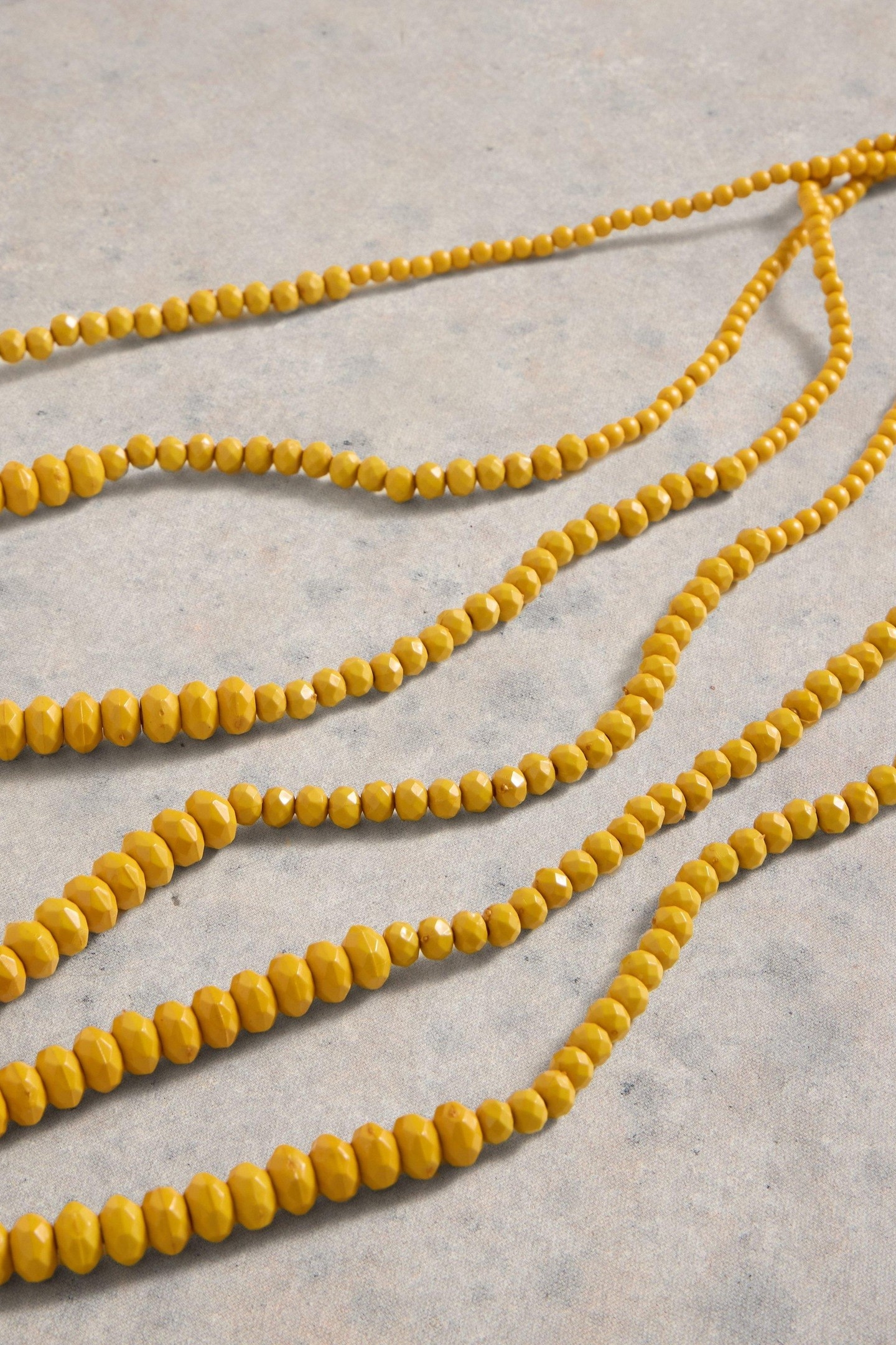 MULTI BEAD LAYER NECKLACE DEEP YELLOW 2