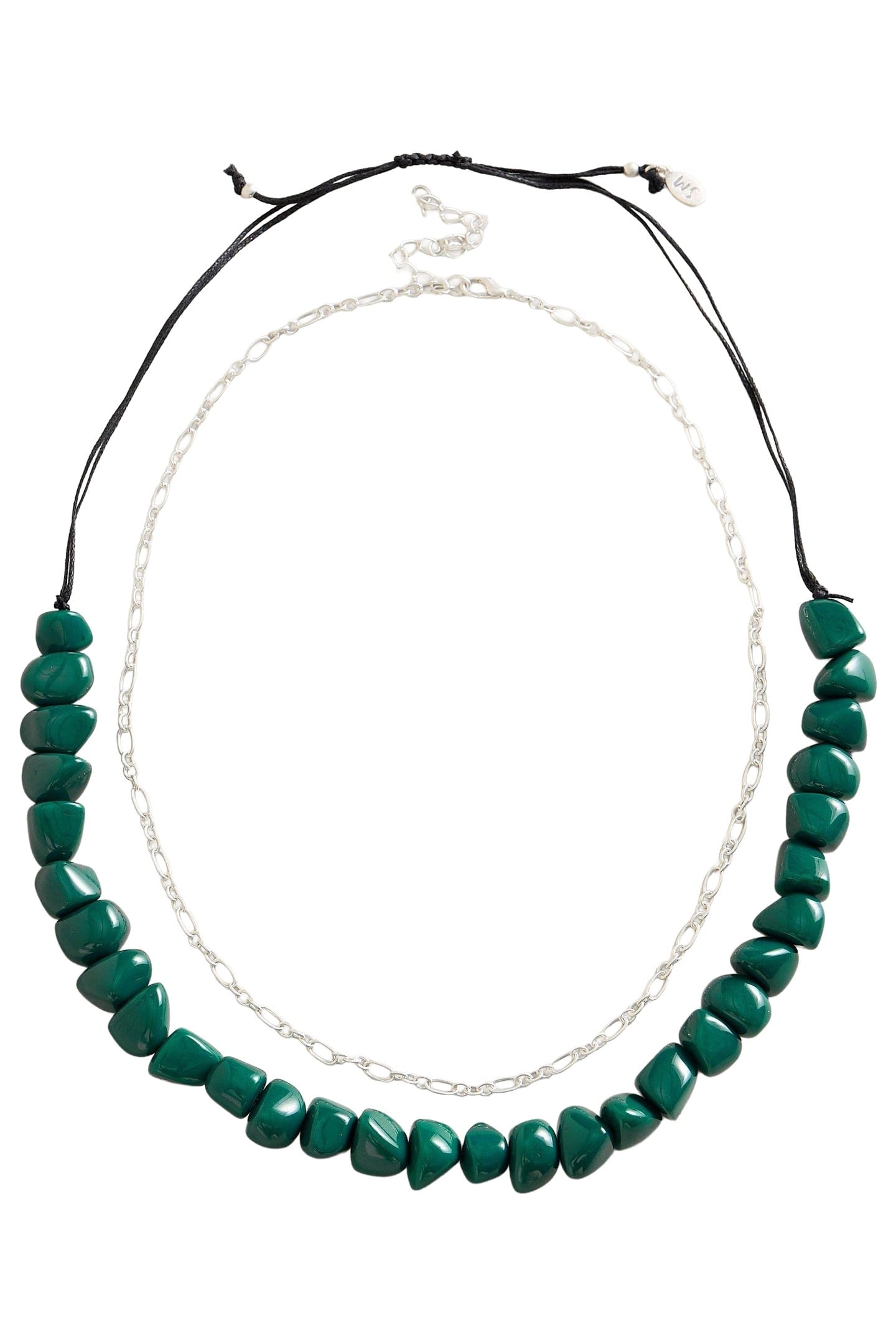 STACKED BEADED NECKLACE GREEN MULTI 1