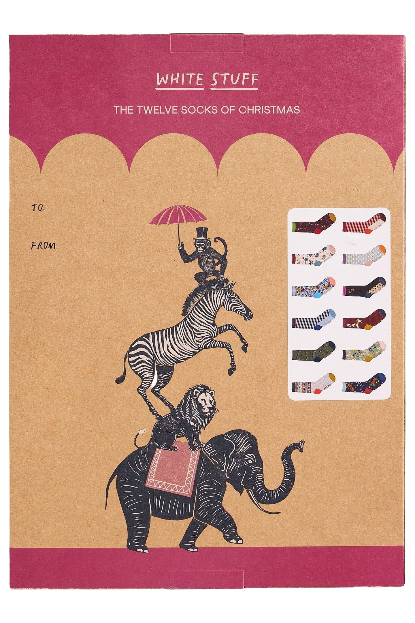 12 DAYS WOMENS SOCK ADVENT PINK MULTI 1