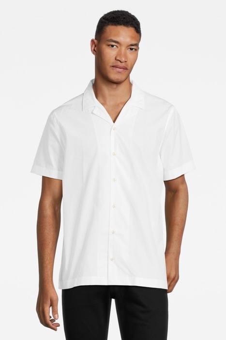 White Slim Fit Camp Shirt 1