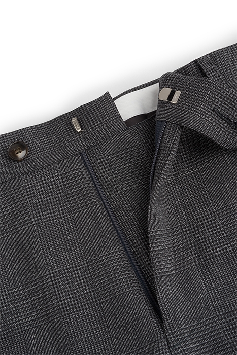 DARK GREY CHECKED BRESCIA TROUSERS 3