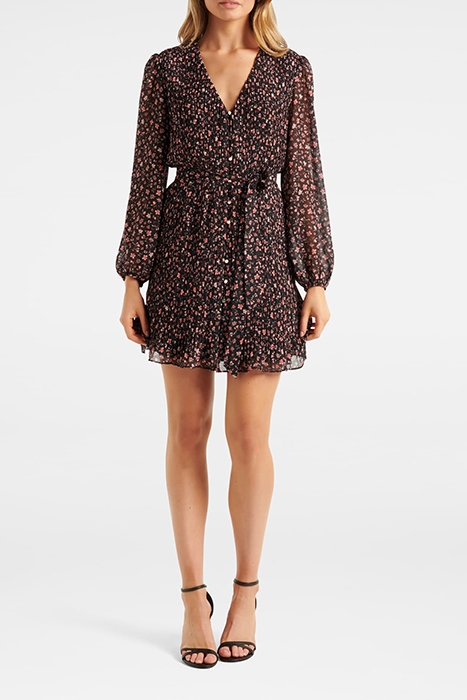 LULA PLEAT DETAIL MINI DRESS RUBY PARKHILL DITSY 3