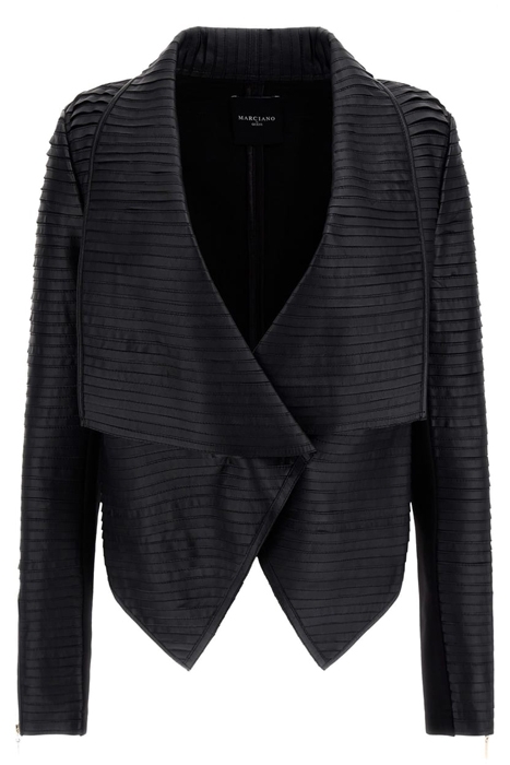 SHAYNA DRAPE LEATHER JET BLACK & BIKER JACKET 4