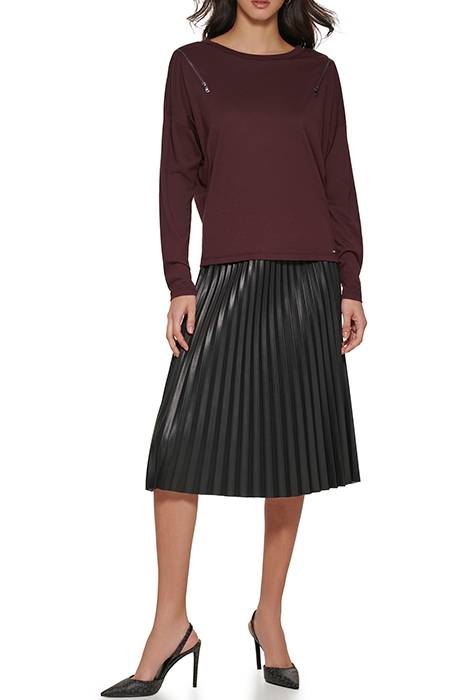 L/S CREW NECK ZIP FR BORDEAUX 3