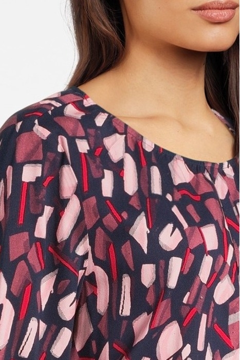 BLOUSE OTHER ON ABSTRACT MOTIFS ON FLOWY VISCOSE STRETCH BOR 4