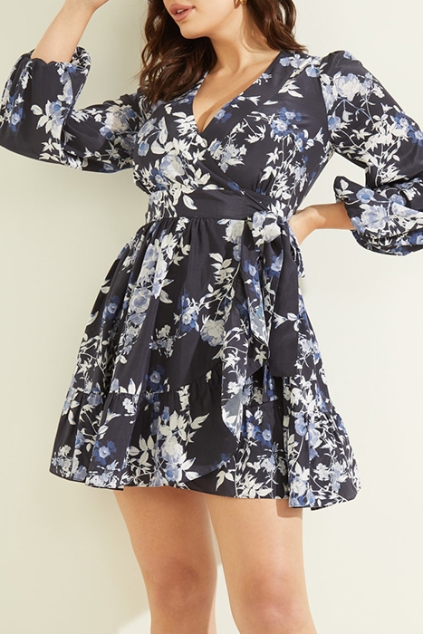 PETAL POSE WRAP DRES PETAL POSE INDIGO 1