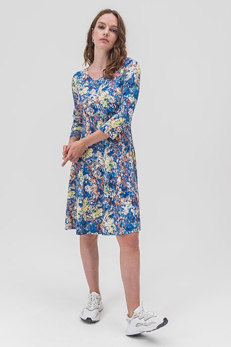 JURK MET ARTISTIEKE BLOEMENPRINT FRENCH BLUE 1