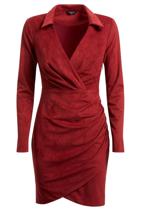 HUDSON WRAP DRESS DARK JAM RED 6