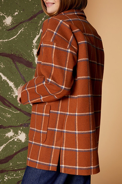 DECISO - 2 IN 1 COAT CARAMEL WOOL FANTASY WITH CHECK PATTERN 2