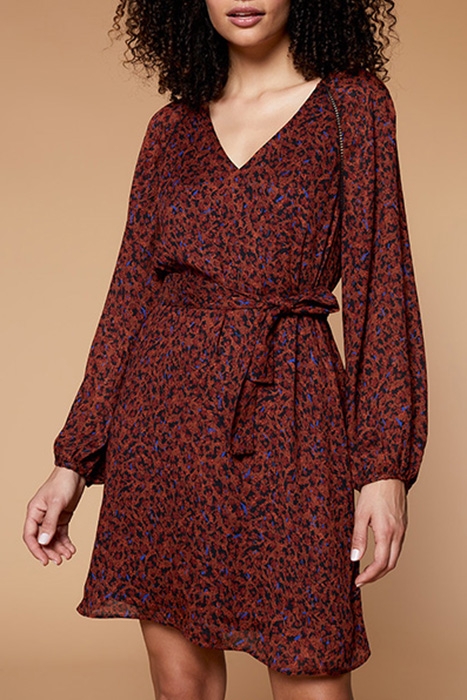 RESKY - COGNAC NEO-ANIMAL PRINT DRESS 1