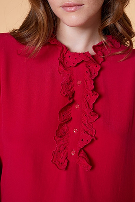COLETA - FUCHSIA FLOWING BLOUSE WITH RUFFLES 5