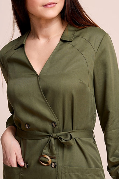 RIOKO - KHAKI LYOCELL® SHIRT-DRESS 5