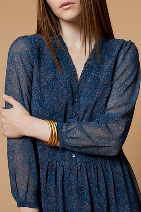 RUBIS - DUCK BLUE PAISLEY PRINT MAXI DRESS 4