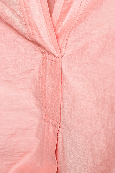 BLOUSE WOVEN LONG SLEEVES ROSETTE/WARM SAND HEATHER 5