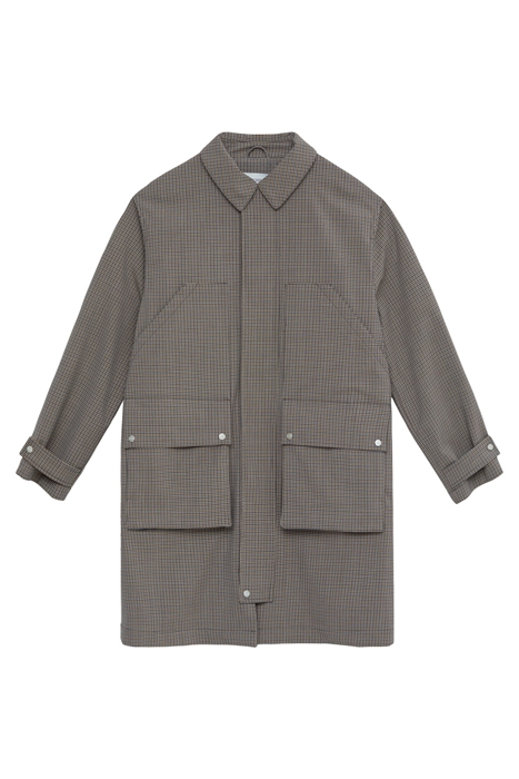 CLOSED MEN CHECKED TECHNICAL COAT JACKETS & COATS GREY OLIVE 5