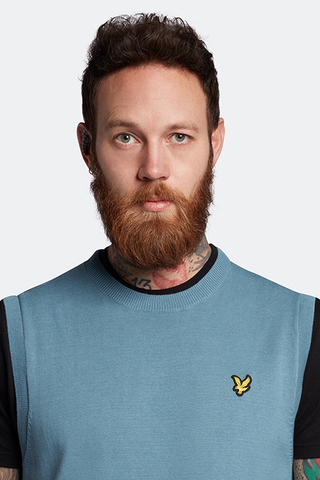 COTTON CREW NECK VEST SKIPTON BLUE 4