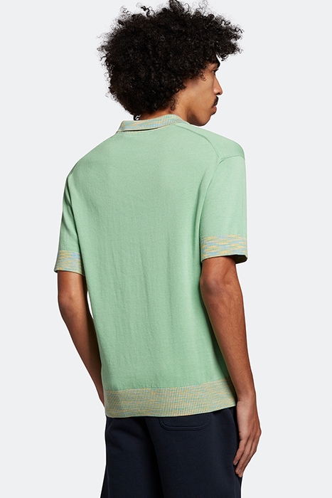 SPACE DYE TRIM KNITTED POLO MOLLY'S GREEN 2