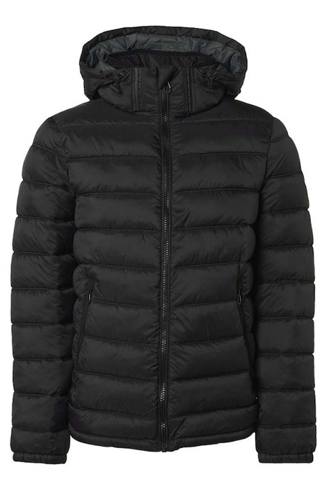 JACKET SHORT FIT HOODED RECYCLED PADDING BLACK 1