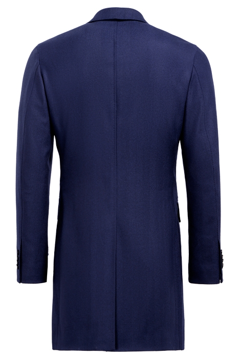 MID BLUE HERRINGBONE OVERCOAT 8