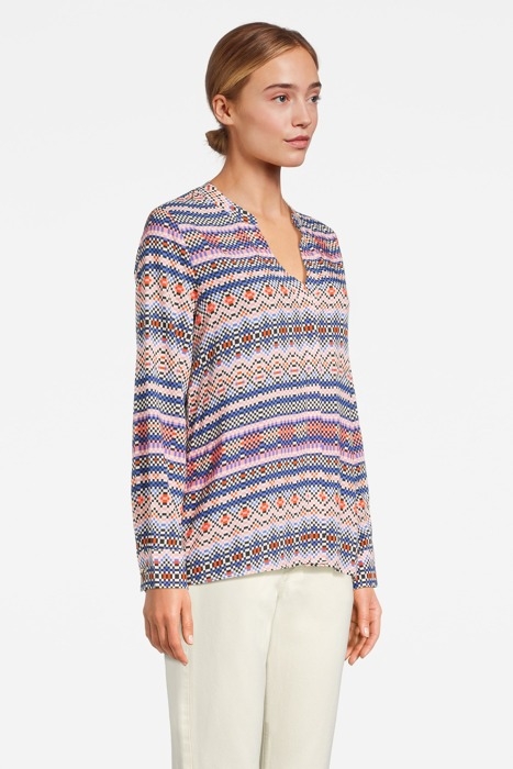 PRINTED BLOUSE WITH V-NECK ROSEWATER 4