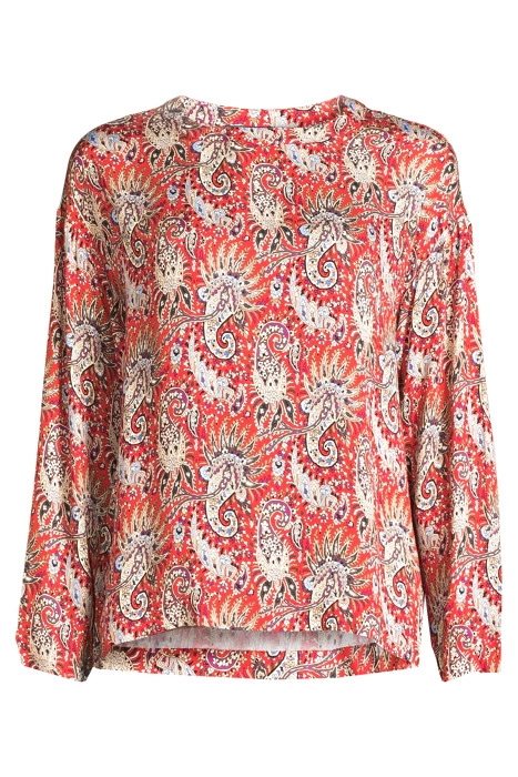 ROUND NECK LS SHIRT SIDE BTN RED 1