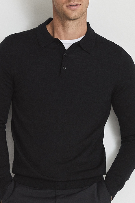 TRAFFORD-LS MERINO BUTTON BLACK 2
