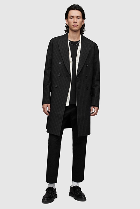 BROCK PINSTRIPE COAT BLACK 2