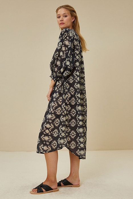 LUCY MADRAS DRESS MADRAS BLACK PRINT 4