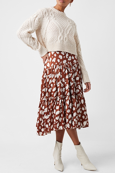 PF AIMEE INU TIERED SKIRT BROWN PATINA-CLCREAM 1