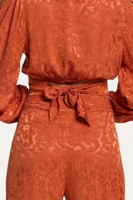 LADIES MILANO TROUSERS FOREST JAQUARD RUST ORANGE 5