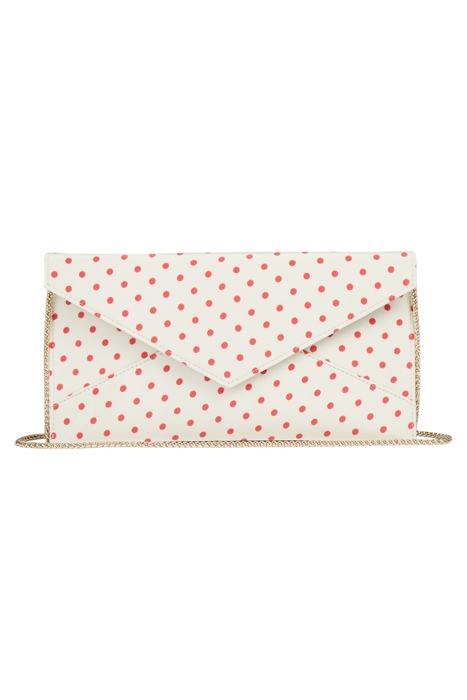 KENDALL CLUTCH BAG IVORY/RED 1