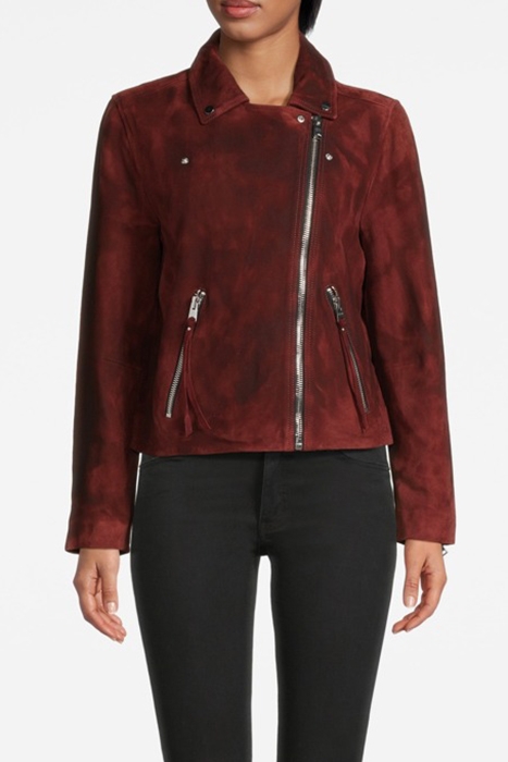SUEDE DALBY BIKER GARNET RED 1