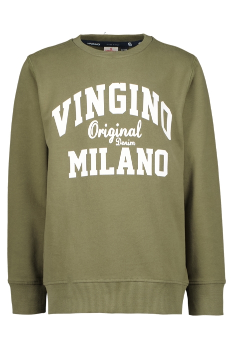 CREWNECK-CLASSIC-LOGO ARMY GREEN 1