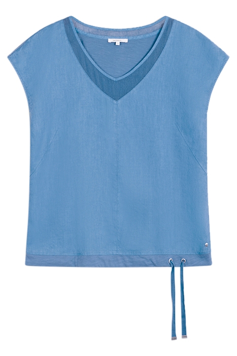 T-SHIRT WITH MESH DETAILS EVENING BLUE 1