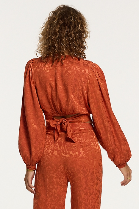 LADIES TREVISO BLOUSE FOREST JAQUARD RUST ORANGE 2