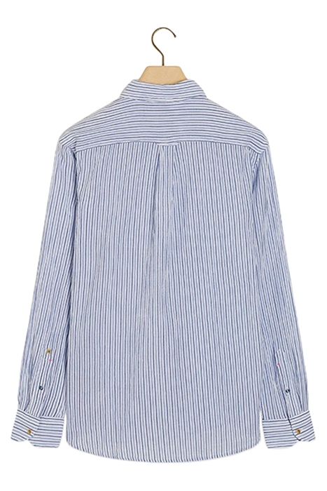 REGULAR FIT CRINKLED COTTON VOILE IN STRIPES AND CHECKS WHIT 2