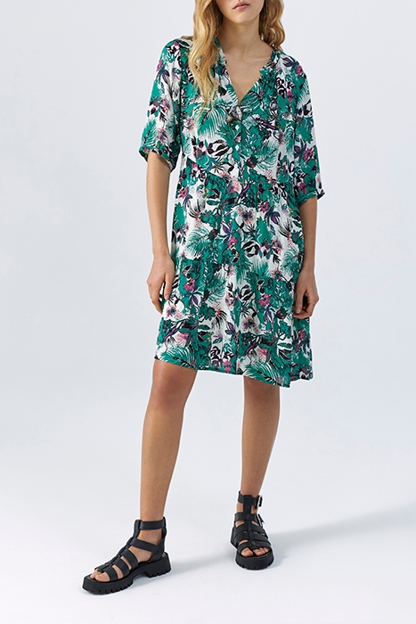 GREEN PLANT PRINT DRESS 2