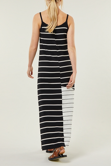 STRAPPY DRESS MIX STRIPES BLACK/OAT 2