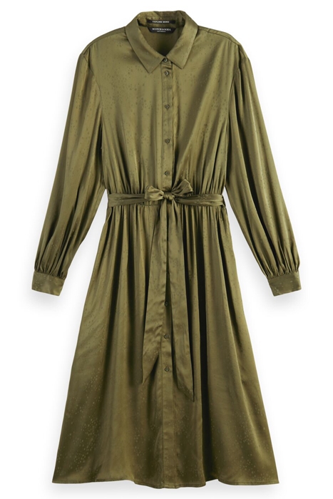 KARIS PRINTED SHIRT DRESS DARK OLIVE 1