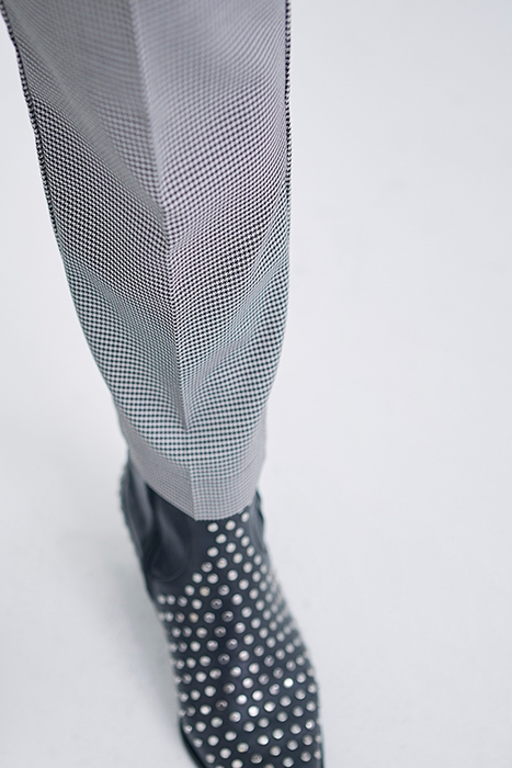 BLACK HOUNDSTOOTH SLIM SUIT TROUSERS 6