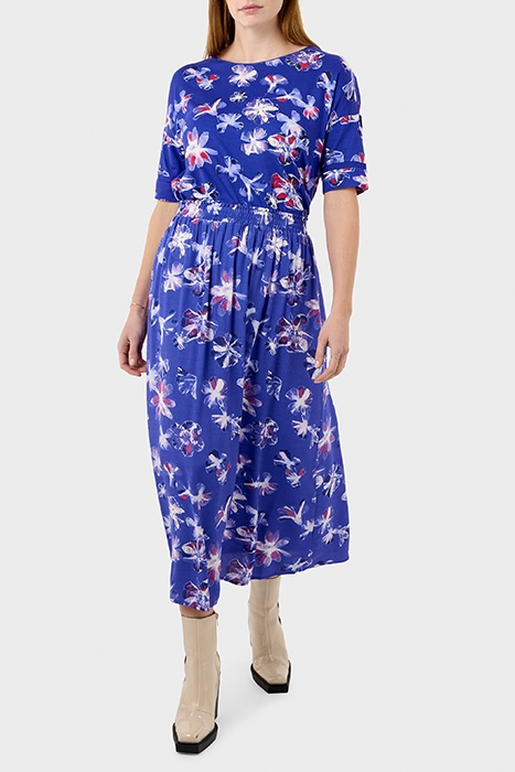 A-LINE FLORAL PRINT SKIRT WITH ELASTIC BAND SPECTRUM BLUE 3