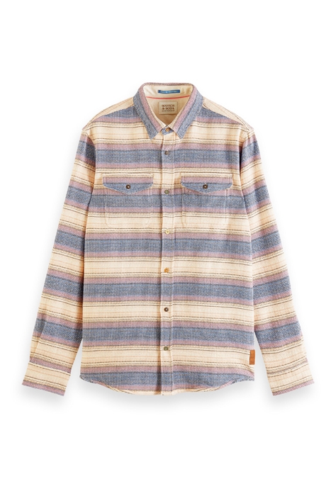 REGULAR-FIT BASKET WEAVE GRADIENT STRIPE SHIRT COMBO A 1