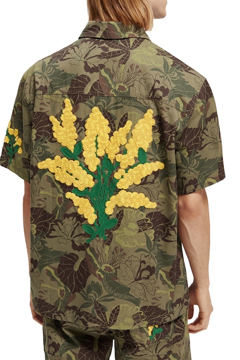 PRINTED SHORT SLEEVE TWILL SHIRT WITH SPECIAL EMBROIDERIES C 4