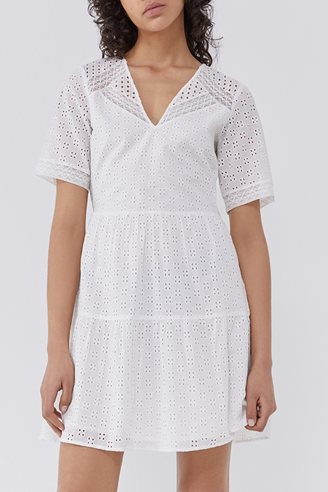 OFF-WHITE EYELET EMBROIDERY DRESS 1