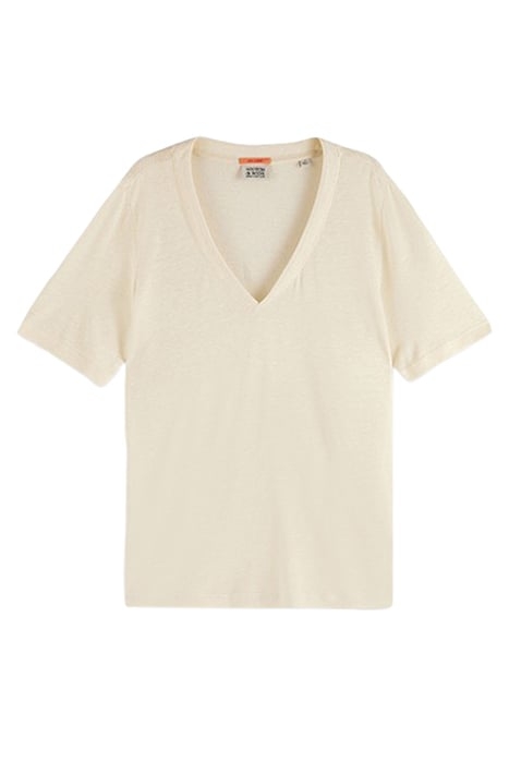 SOFT V-NECK T-SHIRT ARCTIC WHITE 1