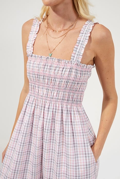 RHODES GINGHAM POP SMOCKED DRESS PINK GINGHAM 3