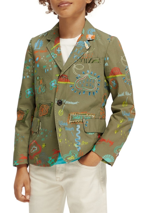 ALL-OVER PRINTED BLAZER PARK SCRIBBLES MILITARY 3