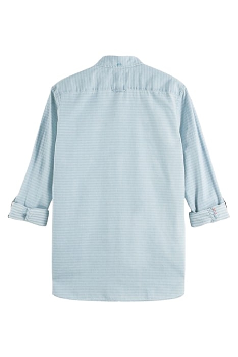 TEXTURED LIGHT WEIGHT DENIM SHIRT WITH SLEEVE ADJUSTERS BLEA 3